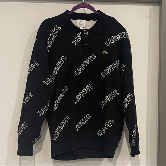 Black and White Lacoste Sweater